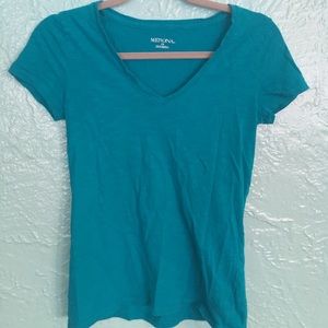 Merona Teal V Neck T Shirt XS